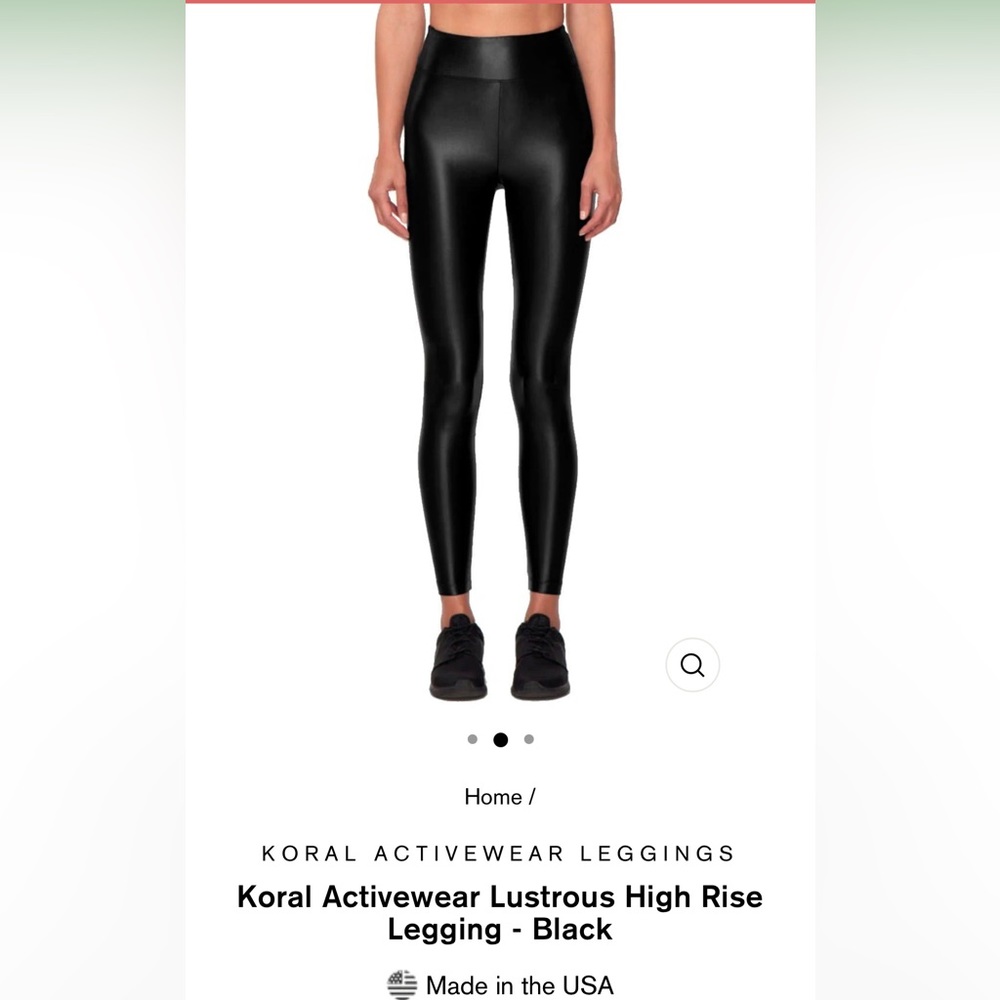 Koral Activewear Lustrous High Rise Legging - Black and size M. NWT